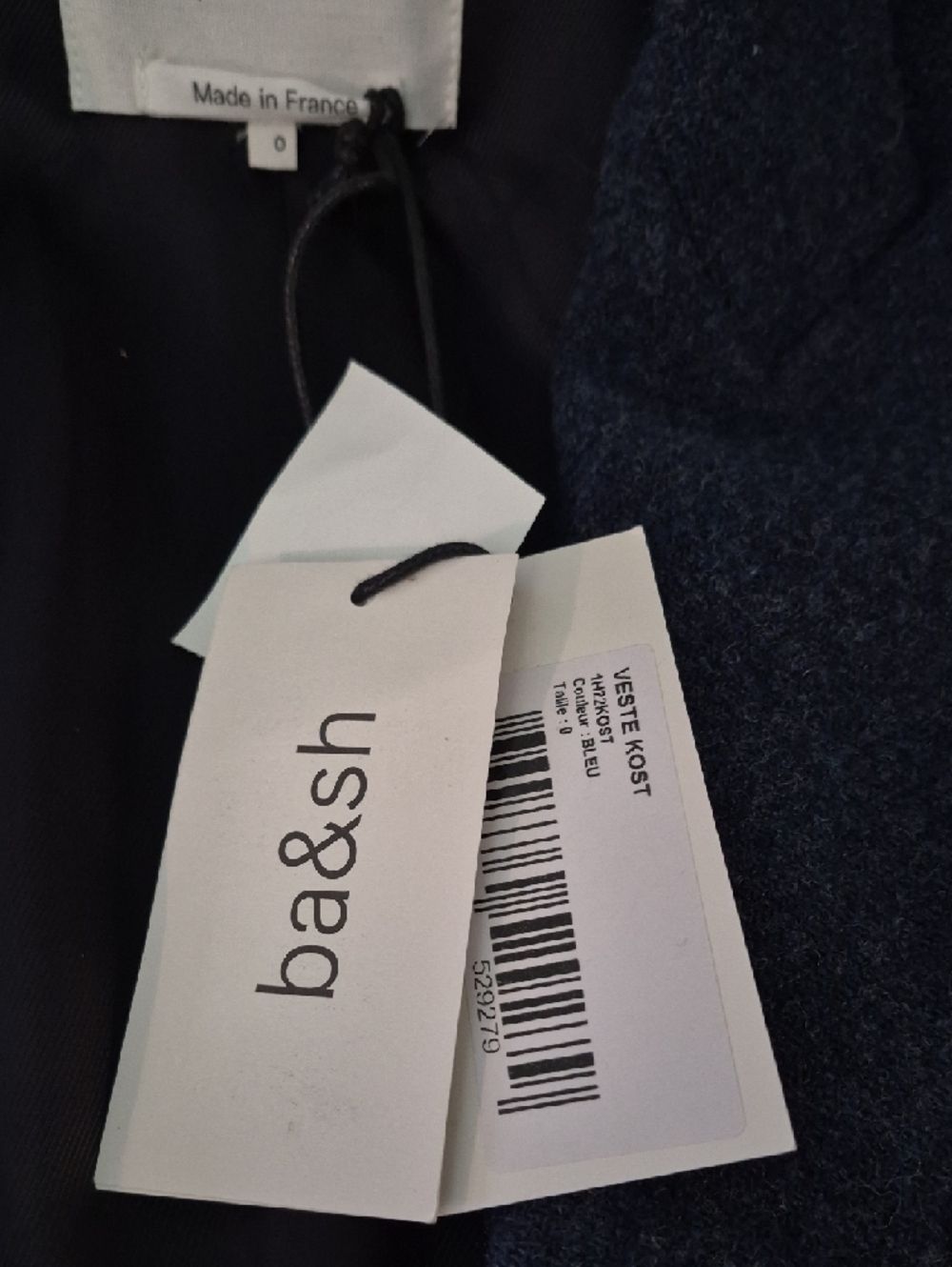 ba&sh Navy Single-Button Long Blazer - Picture 5 of 9